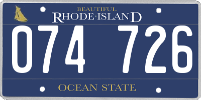 RI license plate 074726