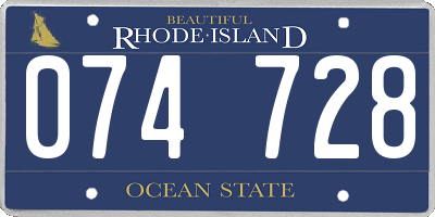 RI license plate 074728