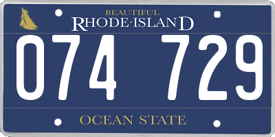 RI license plate 074729