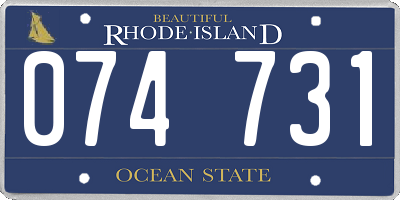 RI license plate 074731
