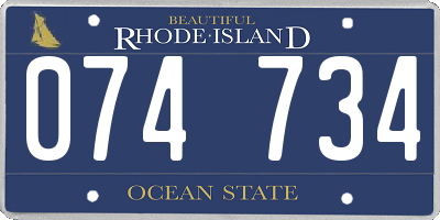 RI license plate 074734