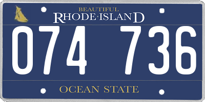 RI license plate 074736