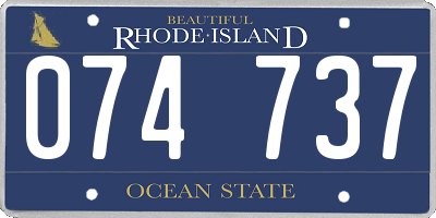 RI license plate 074737