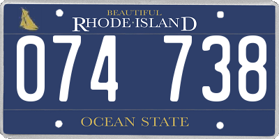 RI license plate 074738