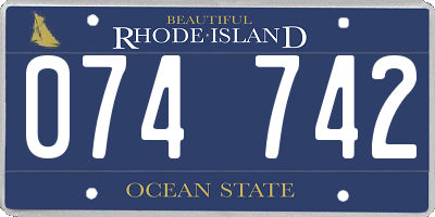 RI license plate 074742
