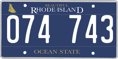 RI license plate 074743