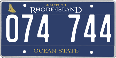 RI license plate 074744