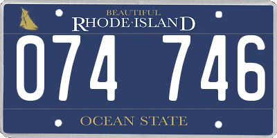 RI license plate 074746