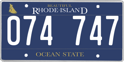 RI license plate 074747