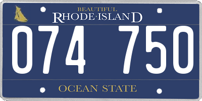 RI license plate 074750