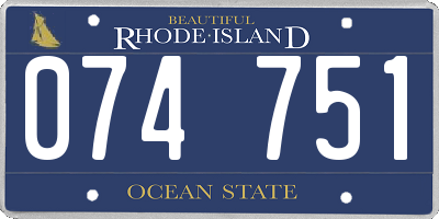RI license plate 074751