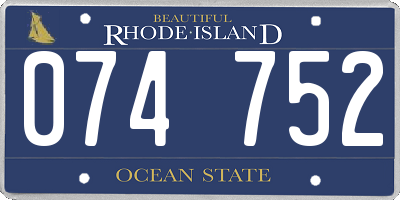 RI license plate 074752