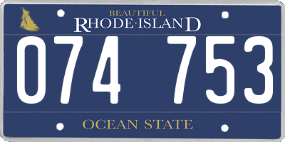 RI license plate 074753