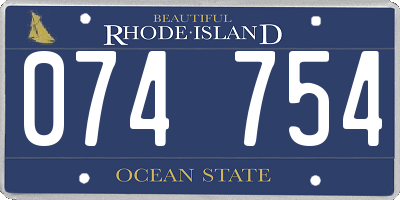 RI license plate 074754