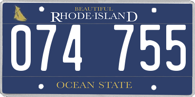 RI license plate 074755