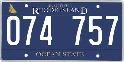 RI license plate 074757