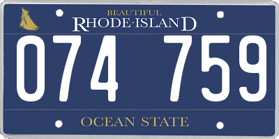 RI license plate 074759