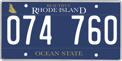 RI license plate 074760