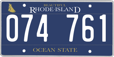 RI license plate 074761