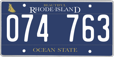 RI license plate 074763