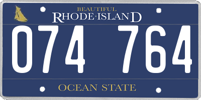 RI license plate 074764