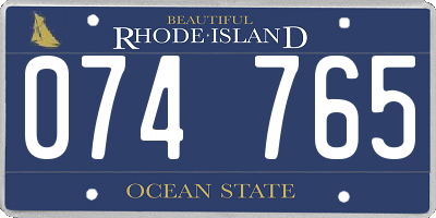 RI license plate 074765