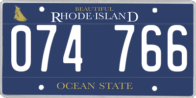 RI license plate 074766