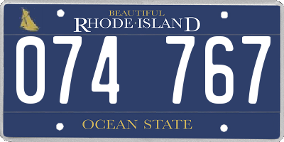 RI license plate 074767
