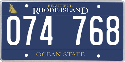 RI license plate 074768