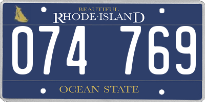 RI license plate 074769