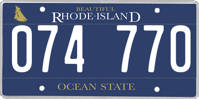 RI license plate 074770