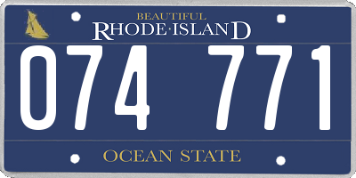 RI license plate 074771