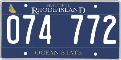 RI license plate 074772