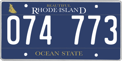 RI license plate 074773