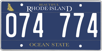 RI license plate 074774