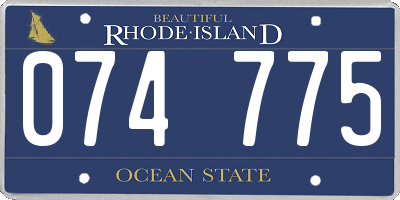 RI license plate 074775