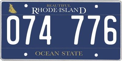 RI license plate 074776