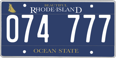 RI license plate 074777