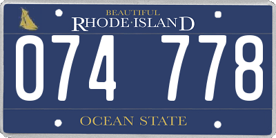 RI license plate 074778
