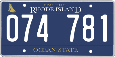 RI license plate 074781