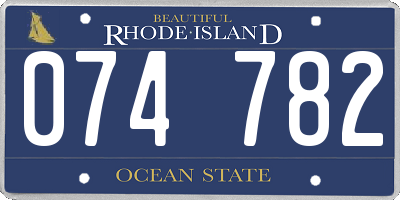 RI license plate 074782
