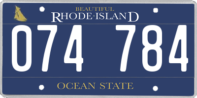 RI license plate 074784