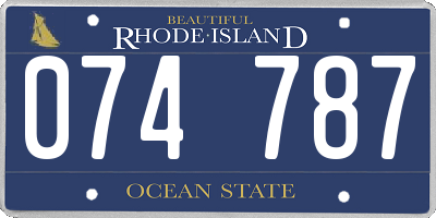 RI license plate 074787