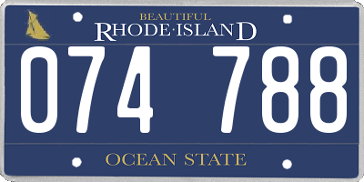 RI license plate 074788