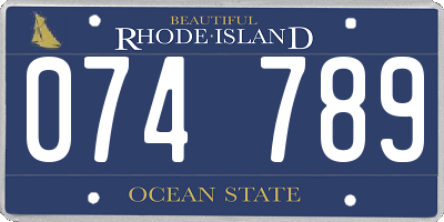 RI license plate 074789