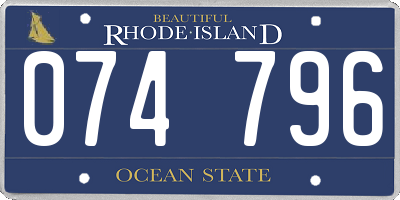 RI license plate 074796
