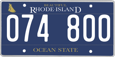 RI license plate 074800