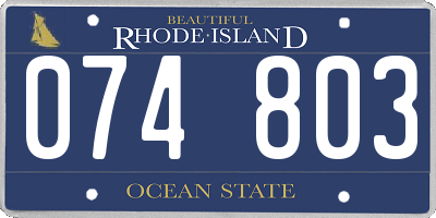 RI license plate 074803
