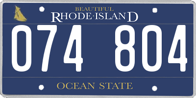 RI license plate 074804