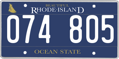 RI license plate 074805